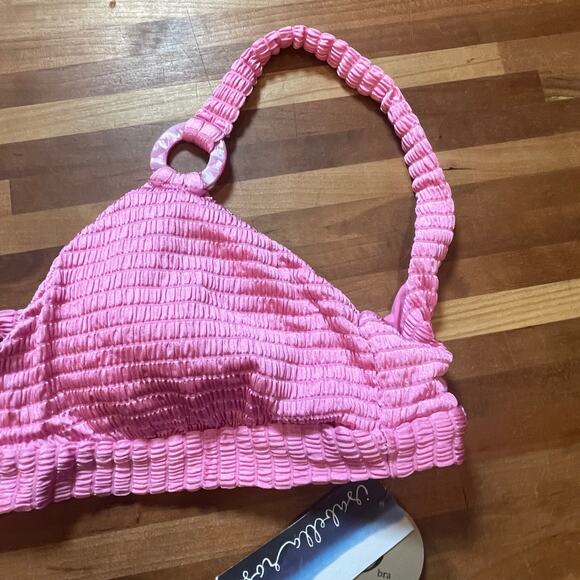 Isabella Rose Maza Textured Bralette Bikini Top D-cup pink - Picture 9 of 9